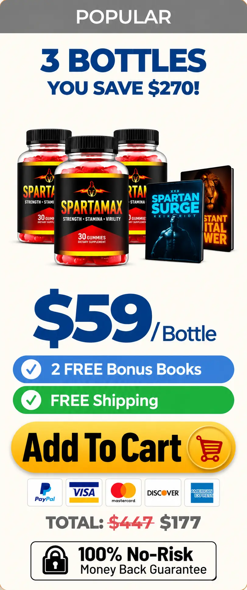 Spartamax  3 bottles most poppular pricing package with bonus